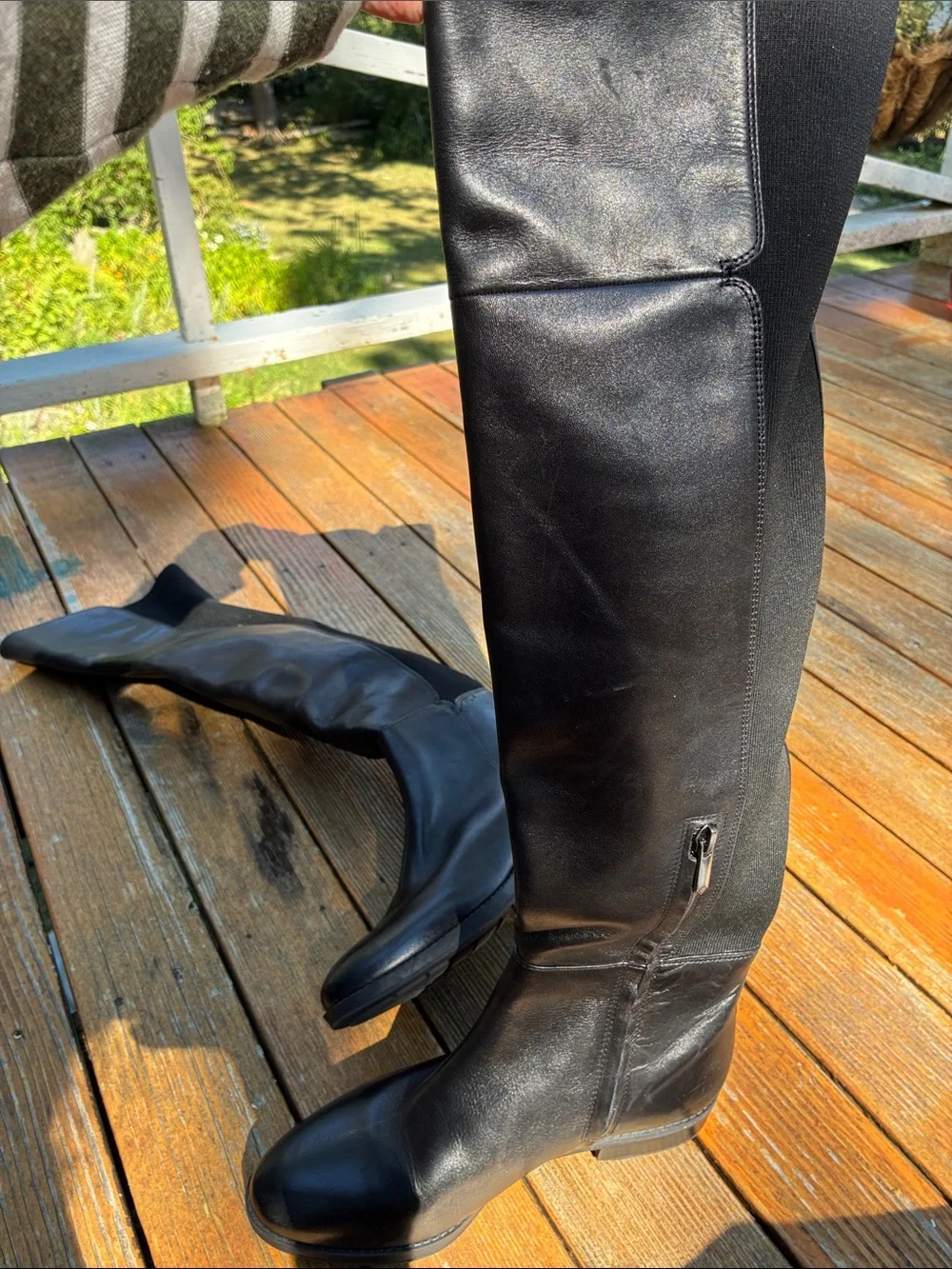 Sam Edelman Black Over-the-Knee Leather Boots